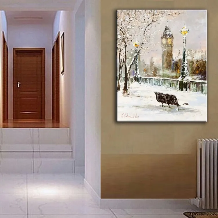 Картина маслом ручная роспись украшение дома высокое качество пейзаж нож картины DM16062906