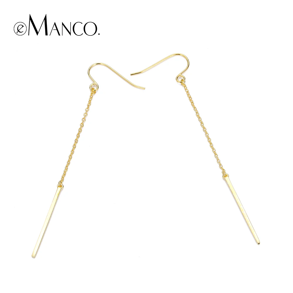 E-Manco 925, серебряные серьги с подвеской на цепочке, длинные серьги для женщин, Новое поступление, простые серьги, EMER038