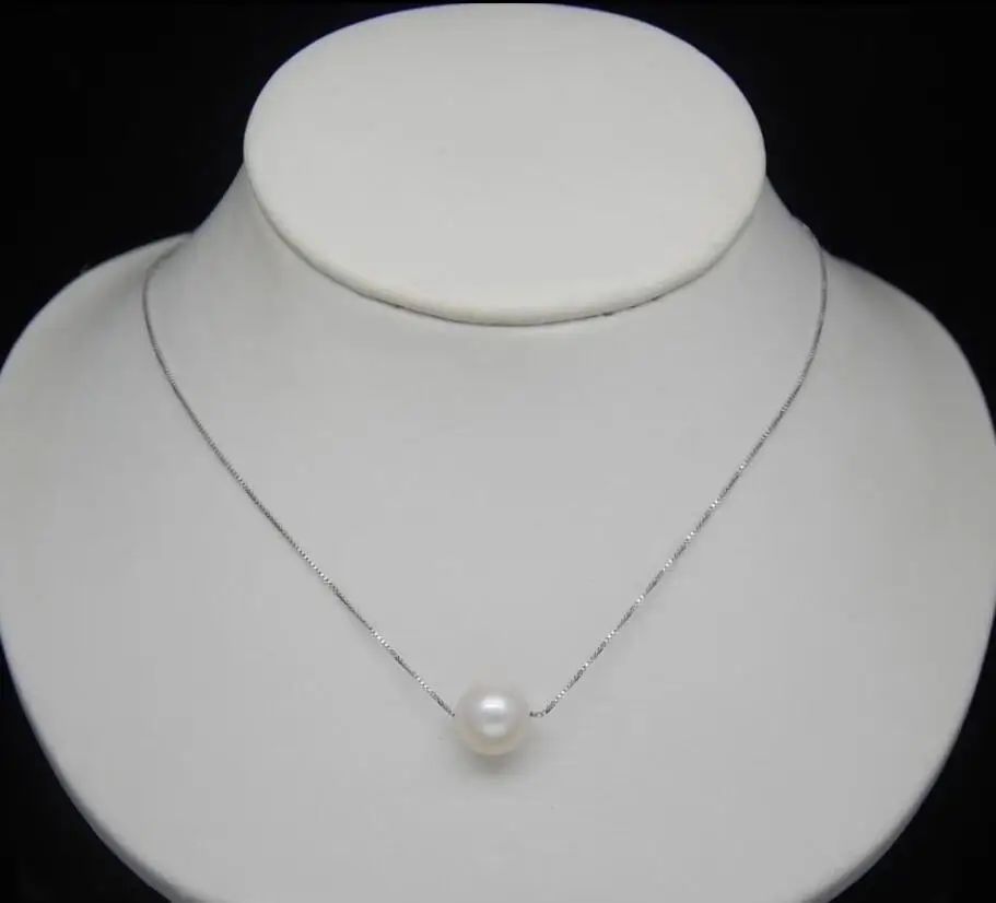 

Hot sale new Style >>>>>Fashion Natural 9-10mm AAA+ white pearl pendant Necklaces&chain 925s