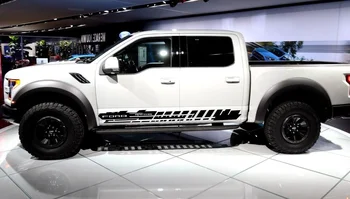 

For 1Set/2pcs Ford F-150 Raptor 2017 graphics side stripe decal sticker custom draw SVT Car styling