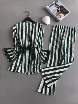 

top new pajamas for women vest coat panty 3piece set sleepwear homewear clothwear