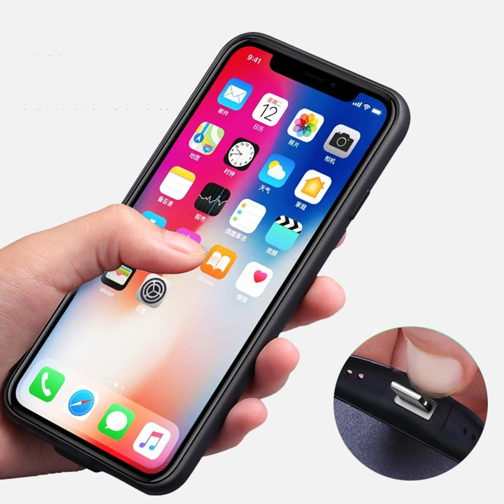 Магнитный чехол для зарядного устройства iPhone X XS 7 8 Plus Ультратонкий внешний