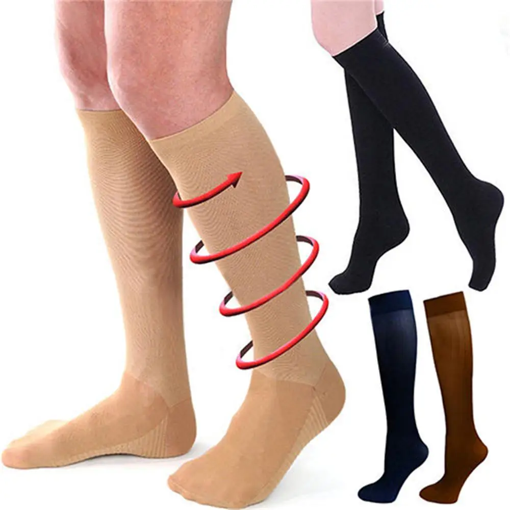 compresión calcetines mujeres hombres presión alivio de la pierna dolor hasta la rodilla medias 1 par - AliExpress Ropa interior y ropa de dormir