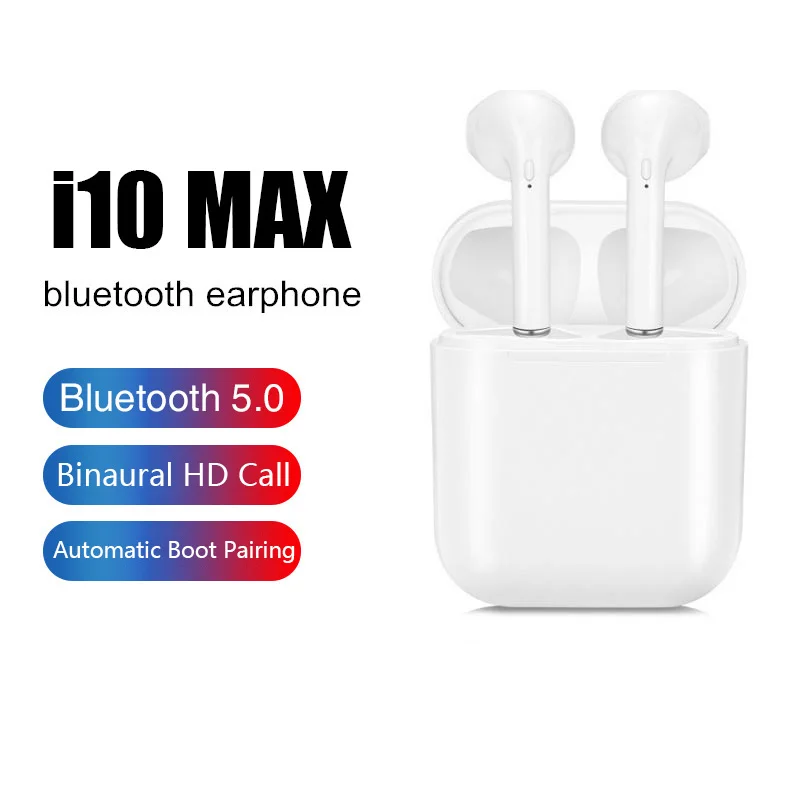 

JRQITO i10 Max Wireless Bluetooth Earphone Headset Stereo Earbud Earphones With Charging Box For Smart Phone Bluetooth Headphon