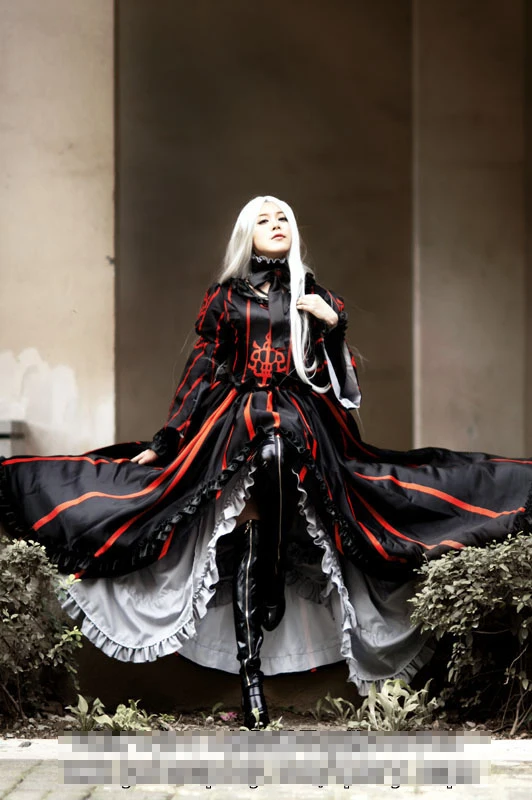Fate zero Irisviel von Einzbern черный карнавальный костюм с крышкой для ботинок|cosplay costume|black