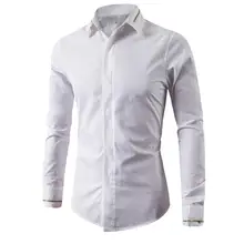 Горячая Мужская весна осень декоративная молния отложной воротник с длинным рукавом рубашка Тонкий Топ