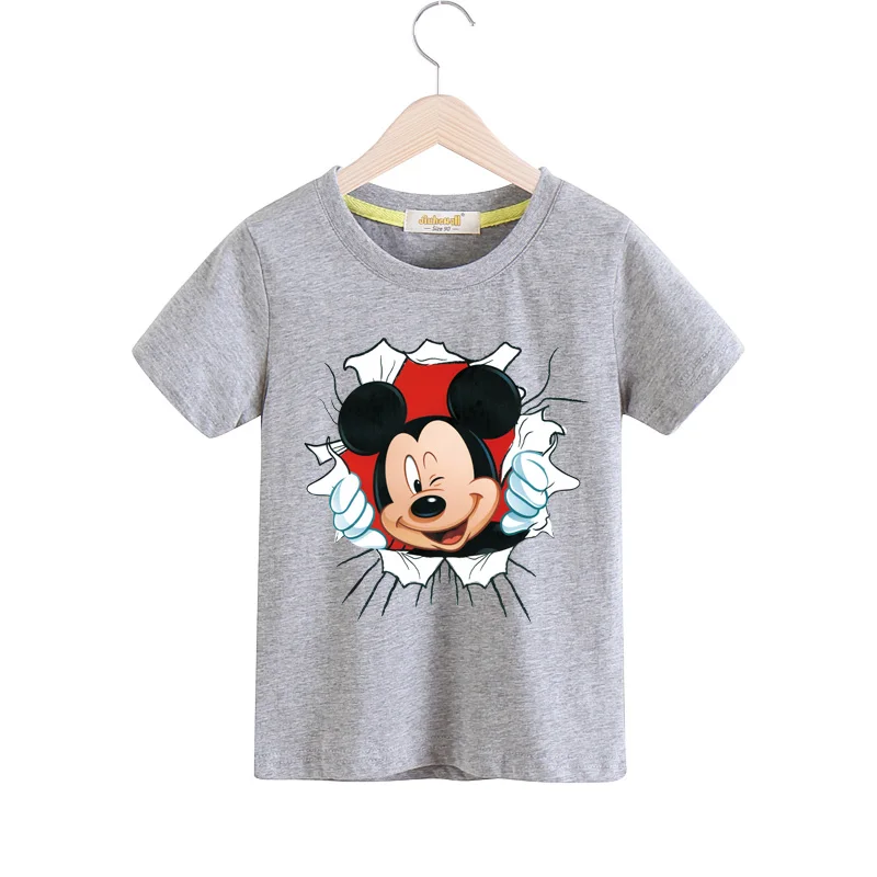 Girls Cartoon Mickey Print Tshirts Kids Summer Short Sleeve T-shirts Boys Cotton Tees Top Costume Children Clothing Baby TX149 (5)
