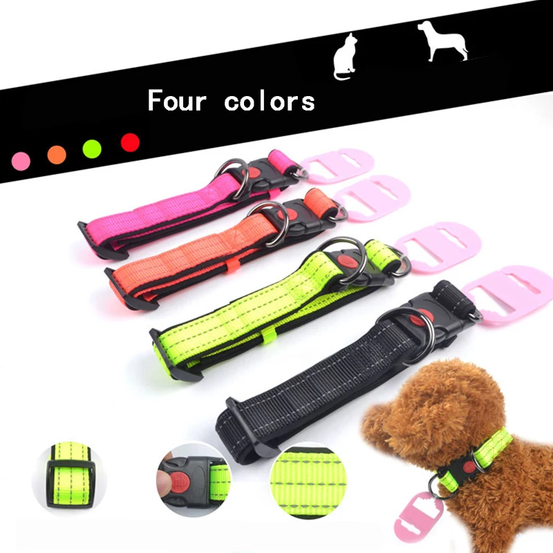 

Pet Collar Personalized Dog Tag Breakaway Reflective Nylon Dog Collar Puppy Nameplate Adjustable Suitable Medium and Small Dogs
