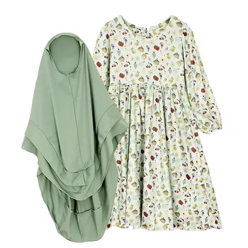 

New Toddler Baby Kid Girl Ramadan Muslim Abaya Dubai Robe Traditional Clothing Dress Wholesale Free Ship Z4