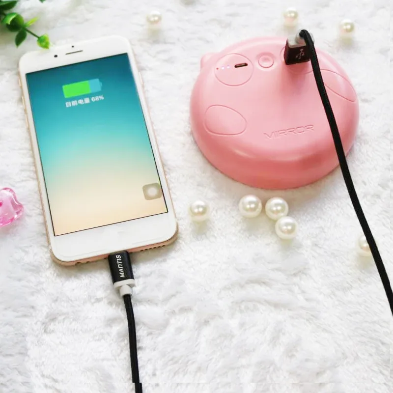 Портативный креативный внешний аккумулятор LED косметическое зеркало Nightligh USB