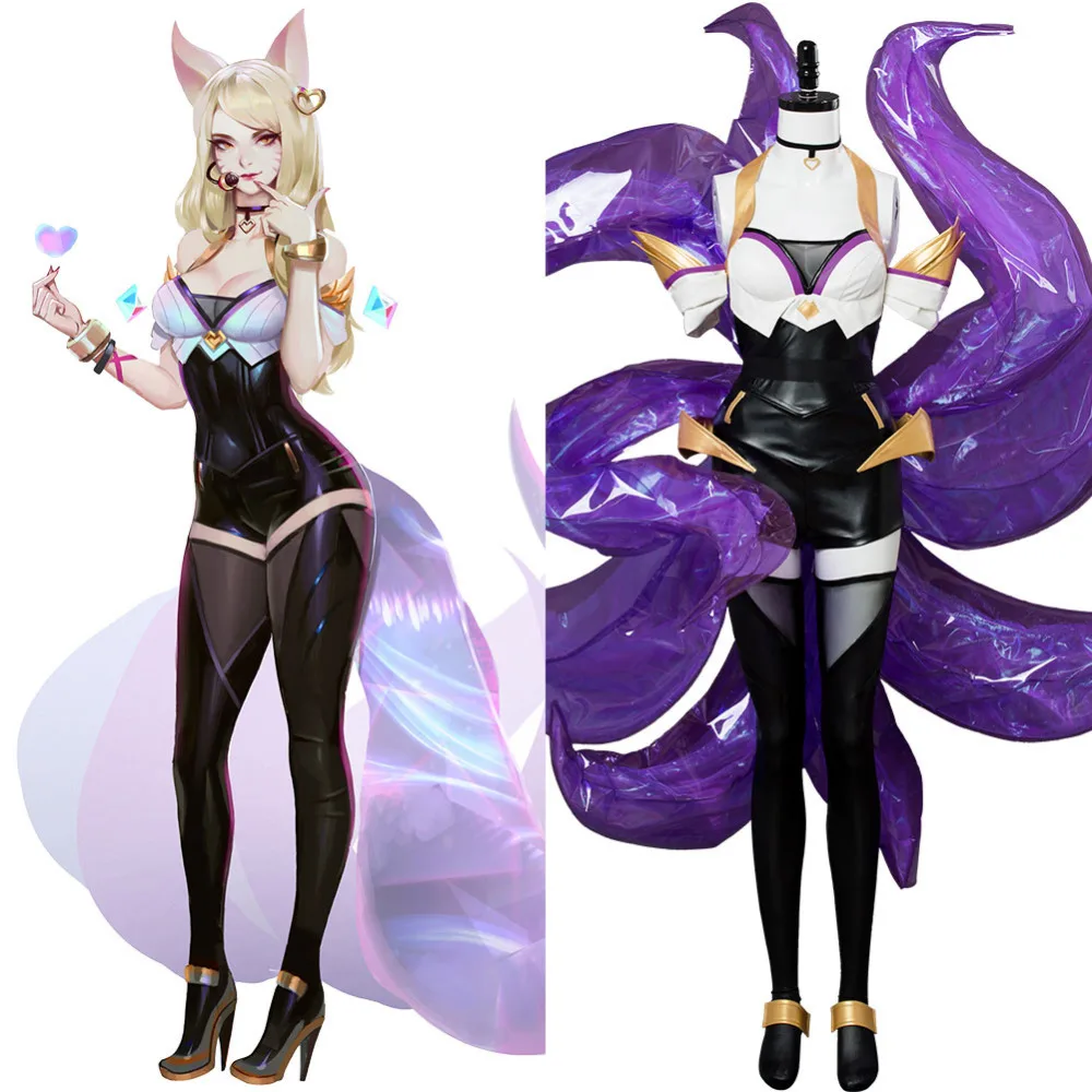 

LOL the Nine-Tailed Fox Ahri K/DA Skin Outfit Cosplay Costume Halloween Carnival Cosplay Costumes