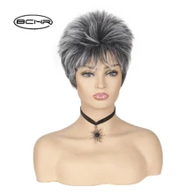 BCHR 6 Inch Short Straight Crochet Braids Synthetic Wigs With Layered bangs Heat Resistant For Women Wigs BCHR 6 Inch Short Straight Crochet Braids Synthetic Wigs With Layered bangs Heat Resistant For Women Wigs