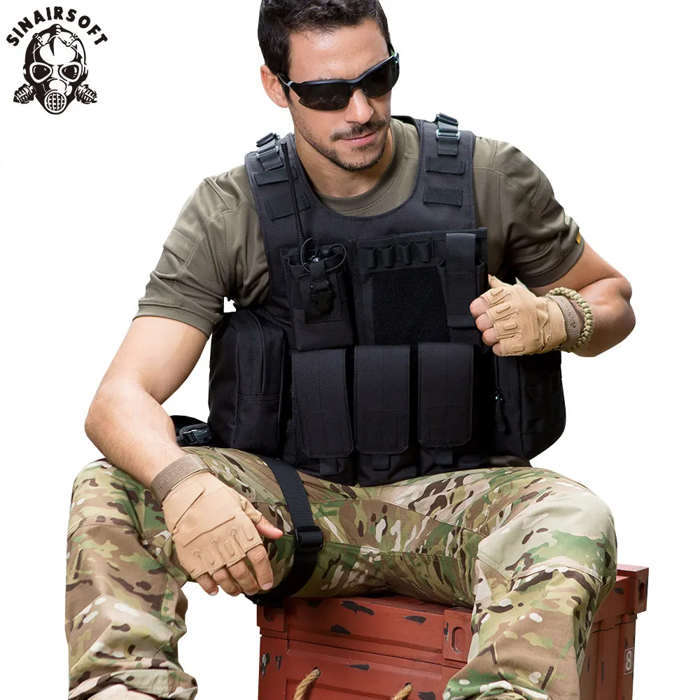 Камуфляжный охотничий военный тактический жилет SINAIRSOFT армированный корпус для