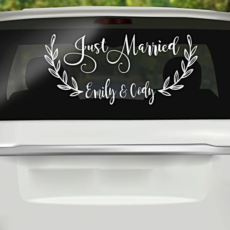 Just Married Wedding Car Decal Getaway Car Decoration Just Married