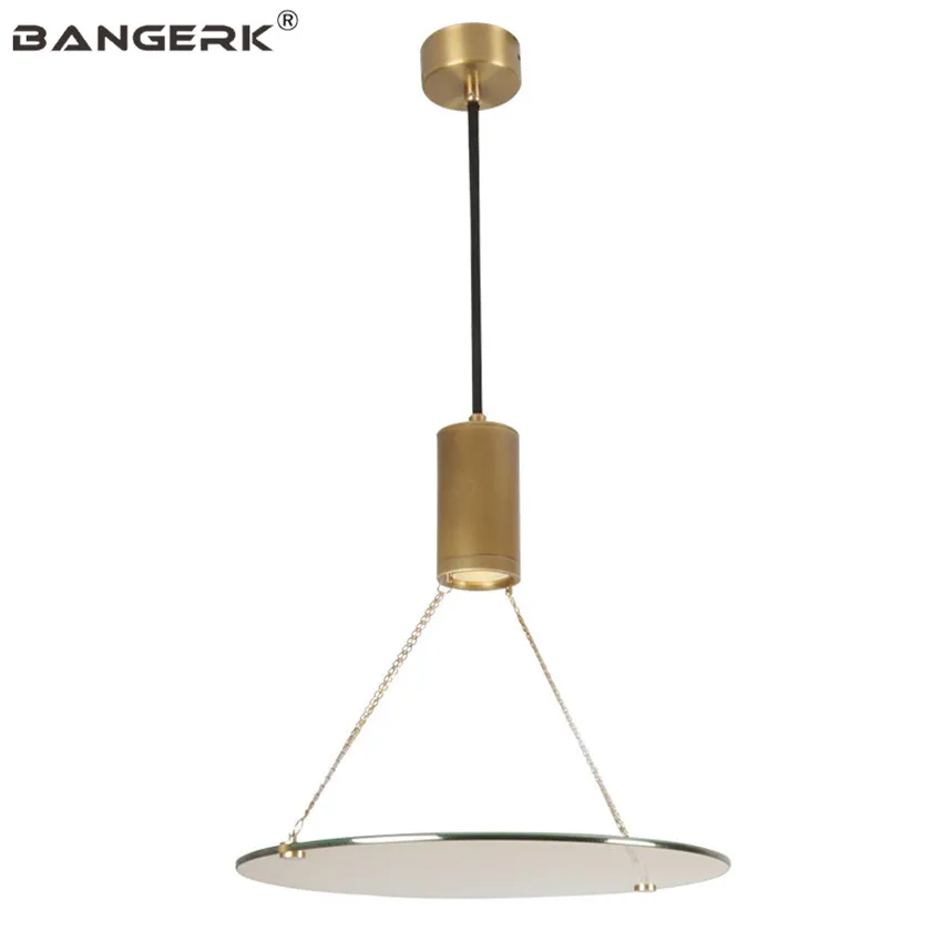 BANGERK Nordic Design Vintage Hanging Lights Pure Copper Glass LED Pendant Lamp Restaurant Indoor Lighting Fixtures Hanglamp | Освещение
