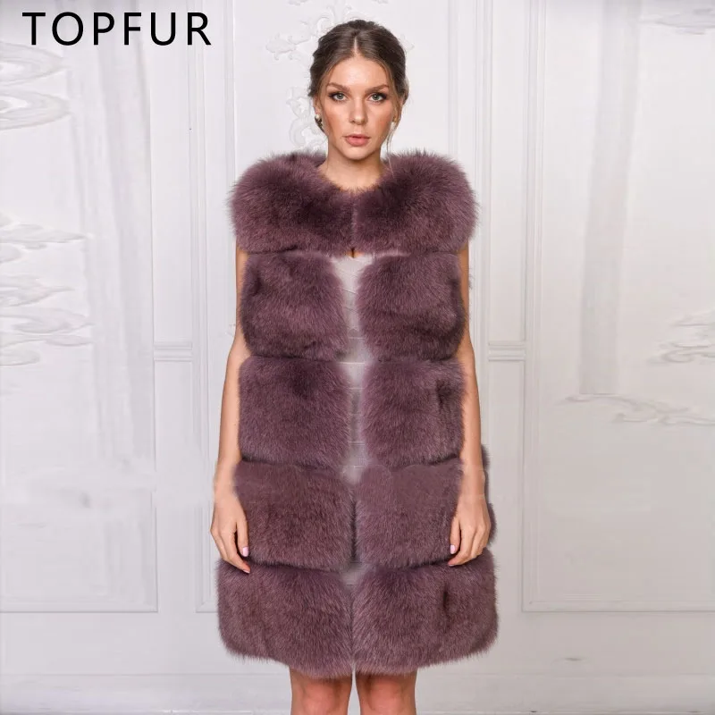 TOPFUR Luxury Women Natural Fox Fur Vest Winter Thick Jacket New Full Pelt Genuine Fox Fur Coat Real Fur Plus Size Solid TOPFUR Luxury Women Natural Fox Fur Vest Winter Thick Jacket New Full Pelt Genuine Fox Fur Coat Real Fur Plus Size Solid