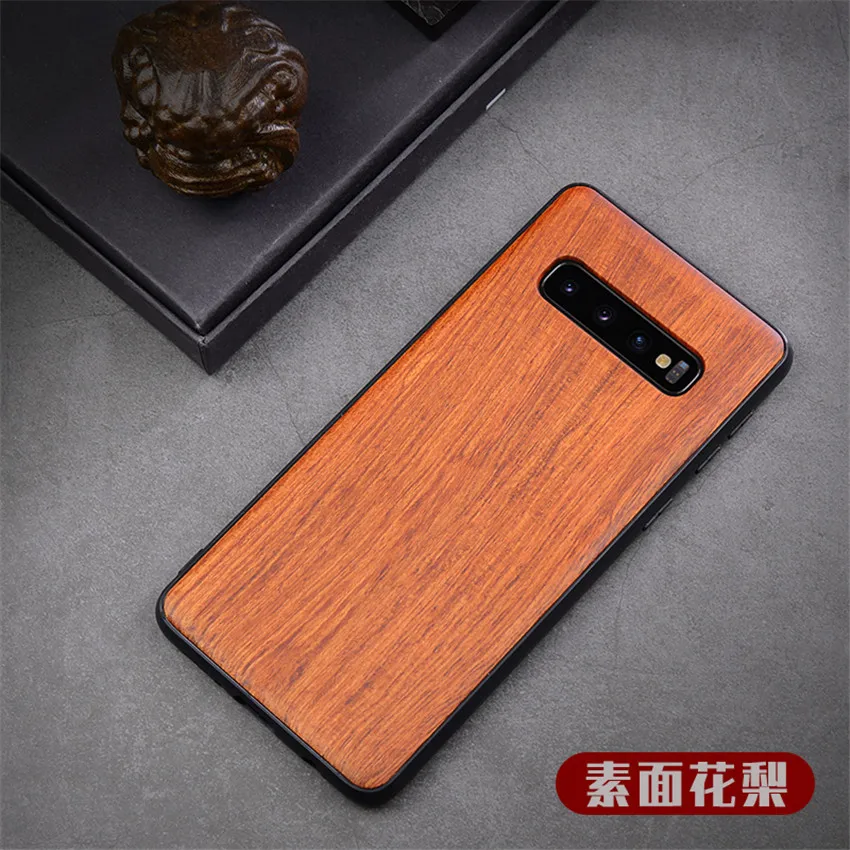 New Phone Case for Samsung s10 Samsung s10 plus Wood Back TPU Bumper Case For Samsung Galaxy s10 Phone Cover (18)