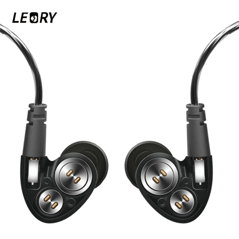

LEORY TWS R9s In-ear Earphone HiFi Hybrid Earphone 4 Core MMCX Silver Plated Cable Sport Wired Earphone for Phones Computer MP3