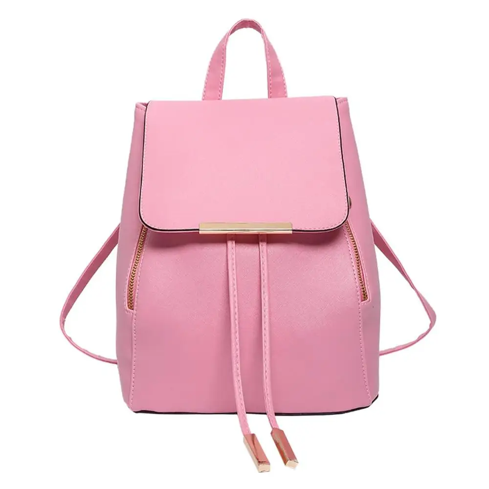 Черный школьный рюкзак, женский рюкзак из искусственной кожи, Японская уличная сумка, женская школьная сумка для девочек-подростков, рюкзаки - Цвет: pink