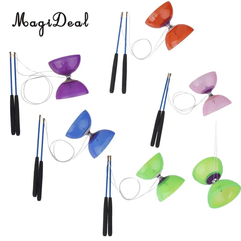 MagiDeal Rubber 5-Bearing Diabolo With Handsticks & String Juggling Toy for Professionals Beginners Children Adult Classic Toy