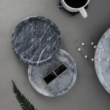Мраморный поднос DUNXDECO небольшой для хранения ключей аксессуары