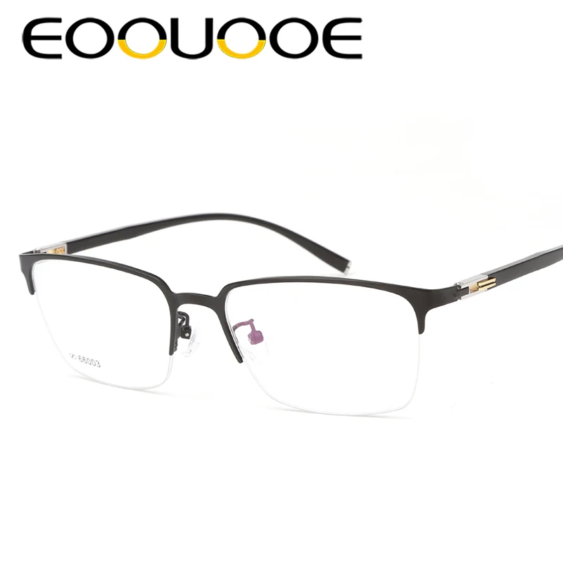 EOOUOOE 2018 Для мужчин металла оптических полуоправные очки рецепт Gafas близорукость