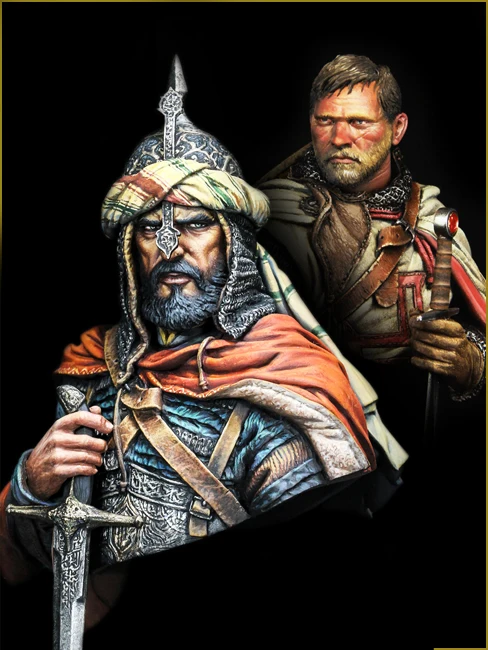 1/10 ARABIAN KNIGHT and TEMPLAR KNIGHT soldier bust toy Resin Model Miniature Kit unassembly Unpainted knight s 24–hour trainer