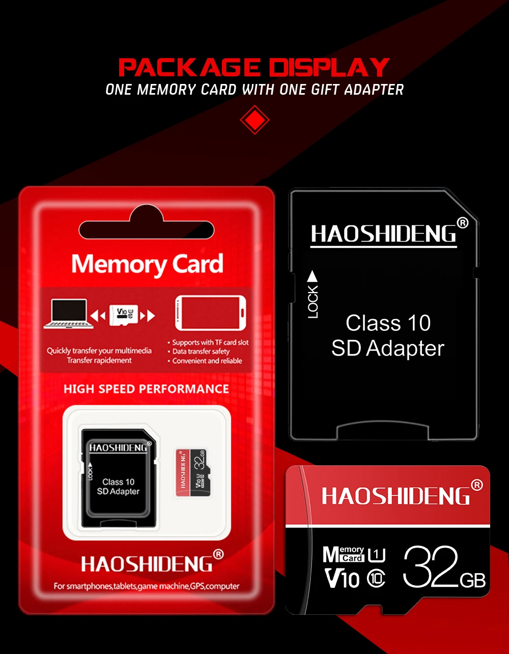 Карта памяти micro sd, реальная емкость, 128 ГБ, класс 10, карта micro sd, 64 ГБ, 32 ГБ, 16 ГБ, 8 ГБ, TF карта mini sd C10, карта памяти+ адаптер