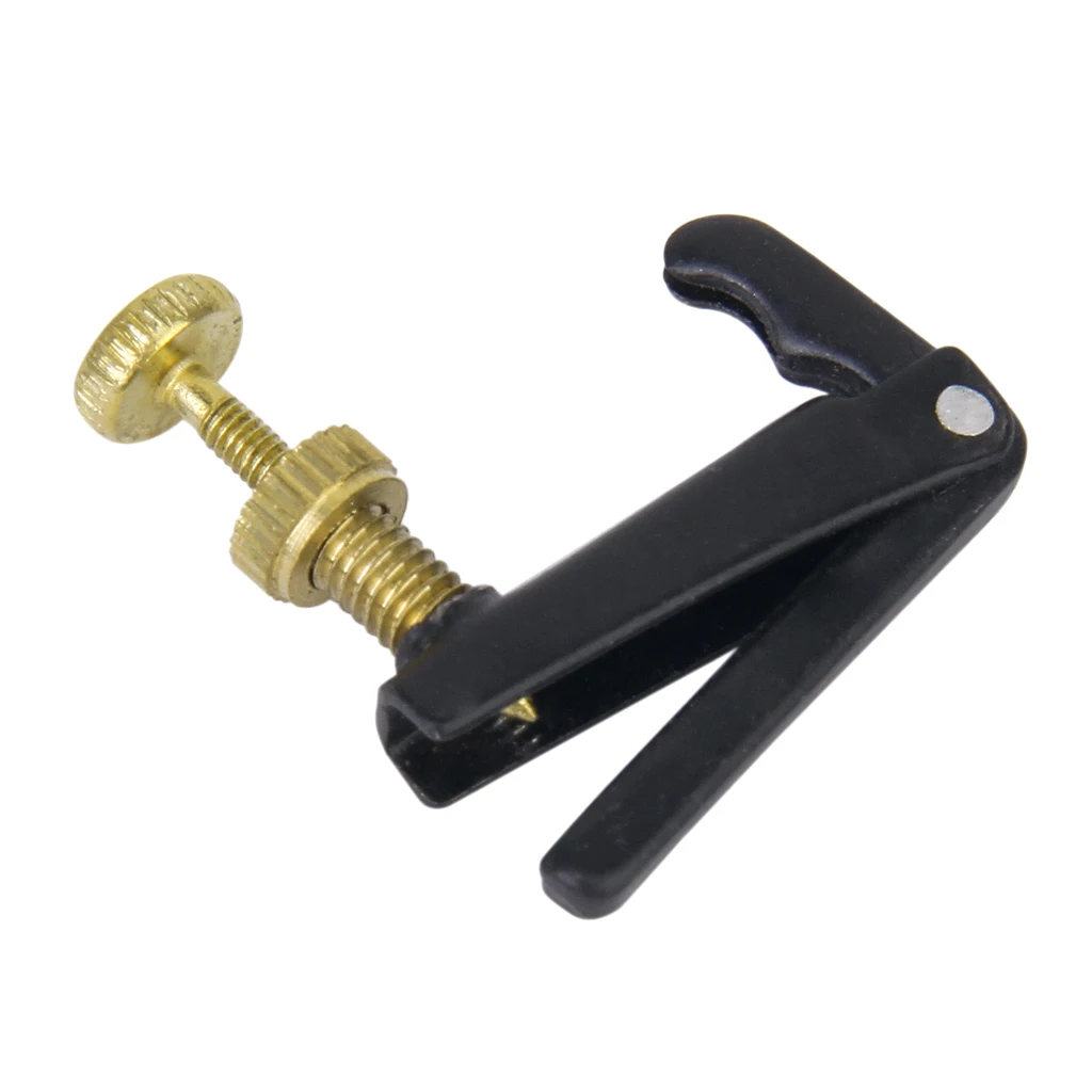 4pcs Metal Violin Fine Tuner Adjuster 1/2 1/4 String Tuning Peg Black With Gold Screw