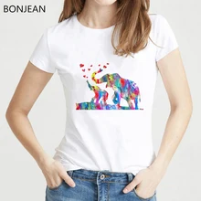 Funny Dumbo Elephant family watercolor animal Print T-Shirt women Street Maiden Tee shirt femme Summer casual t-shirt female Funny Dumbo Elephant family watercolor animal Print T-Shirt women Street Maiden Tee shirt femme Summer casual t-shirt female