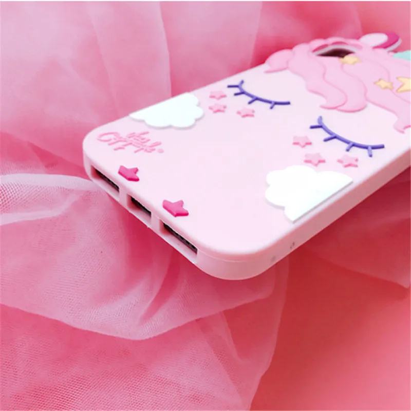 3D Fashion Cartoon Pink Unicorn Soft Silicone Case For Samsung Galaxy S6 S7 Edge S8 PIus J3 J5 J7 2016 2017 Pro Grand Prime silicone cover with s pen