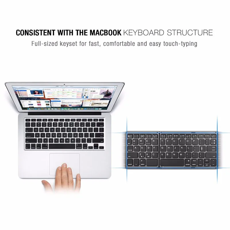 

Tri-Folding Wireless Bluetooth 3.0 Keyboard with touchpad Rechargeable Foldable For Android system poco phone F1 Poco F1