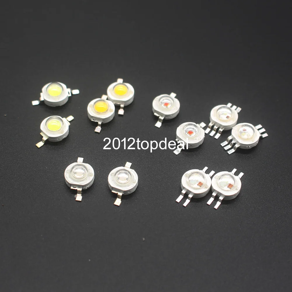 

50pcs LED Diodes Light Chip 1W / 3W Neutral Cool Warm White Red 660nm Blue 445nm Green Yellow IR UV Full Spectrum Grow Light