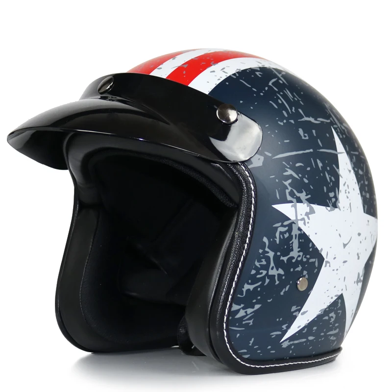 VOSS Ретро стиль мотоциклетного шлема Jet мотоцикл Casco Ретро 3/4 половина лица мотоциклетный шлем 052 - Цвет: a9