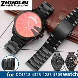 Высокое качество ремешок для DZ4318 DZ4323 4283 4309 оригинальный стиль Нержавеющая сталь Мужской большой корпус часов браслет 26 мм