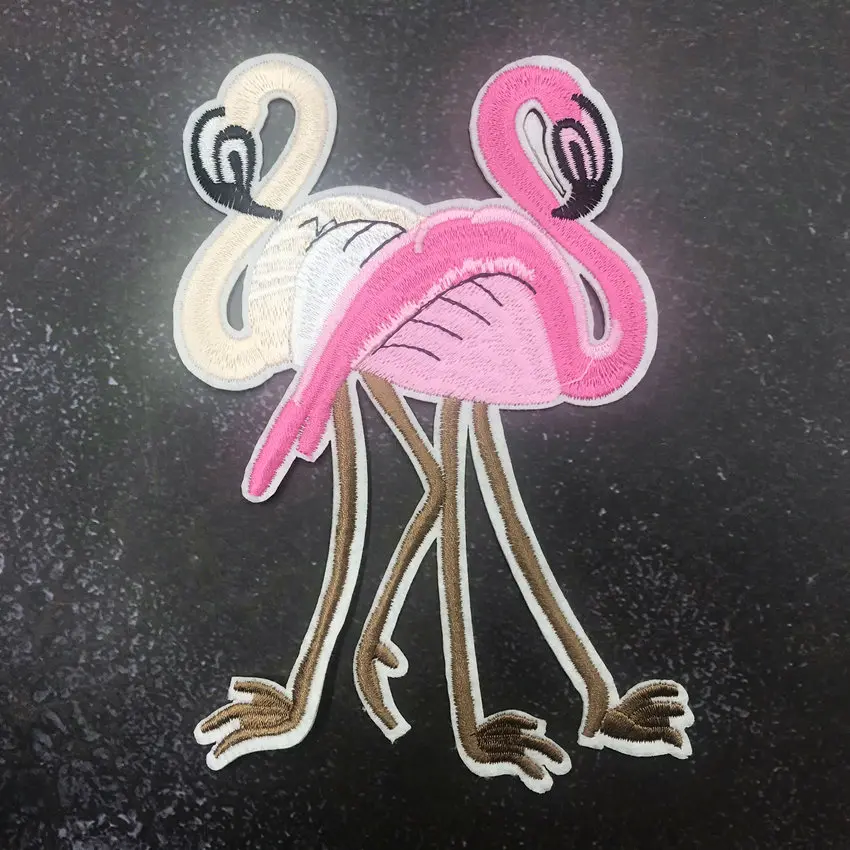 

4Pcs/lot Flamingo Appliques On Clothes Badges Clothing Deco Heat Transfer New Design Washable Diy Accessory Patches