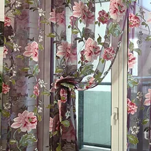 Meijuner шторы s современный Тюль Cortinas большой пион Жженый цветок печать окна шторы полиэстер Dreape для столовой отеля