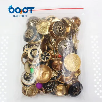 

18564,Black gold metal button,Haberdashery Button,Pack of 50pcs,Different buttons and sizes button mix,DIY Handmade Sewing
