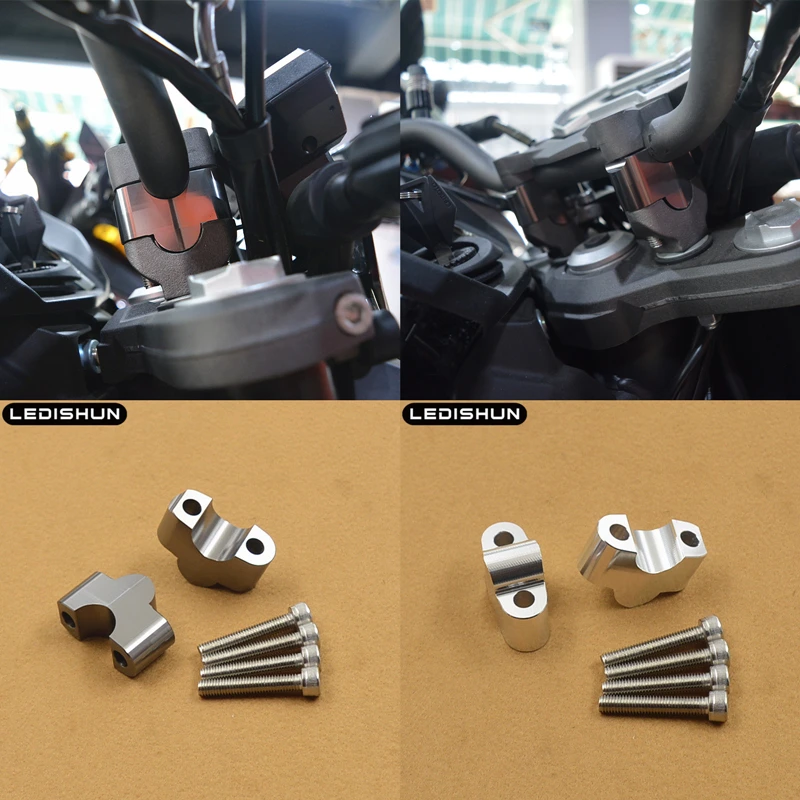

CNC Machining Handlebar Risers Bar Clamp Extend Adapter For YAMAHA Tricker 250 TW225 V-MAX 1200 XJ6F XJ6N XJ6S XJR1300 XT660X/Z