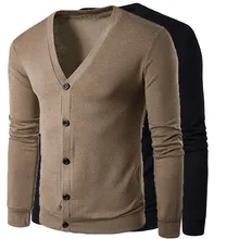Стиль, мужской осенне-зимний вязаный свитер с v-образным вырезом и длинными рукавами, пальто-кардиган, модное, горячее, трикотажное, Wolovey#30