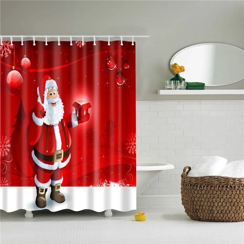 180*180 см водостойкая занавеска для ванной комнаты с рождественским принтом занавеска для ванной s Украшение полиэстер занавеска для ванной 1 шт - Цвет: TZ161105