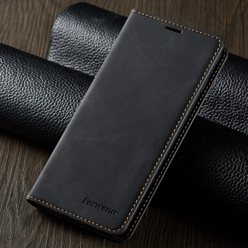 

L-FADNUT Retro Wallet Case For Samsung Galaxy A6 A7 A8 2018 S8 S9 Plus Note 9 S10e S10 Classy Business Leather Stand Flip Cover