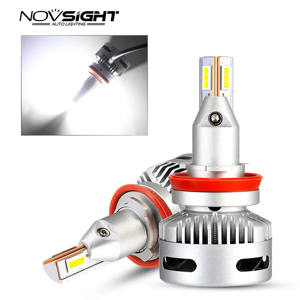 NOVSIGHT H11 H8 H7 светодиодный фонарь для проекторов типа фары стиль 90 Вт 12000lm 6500 к белый D1 D2 9005 светодиодный фонарь для автомобильных фар