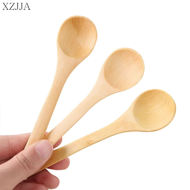 XZJJA 6PC Small Wooden Spoons Natural Eeo Friendly Mini Honey Spoons