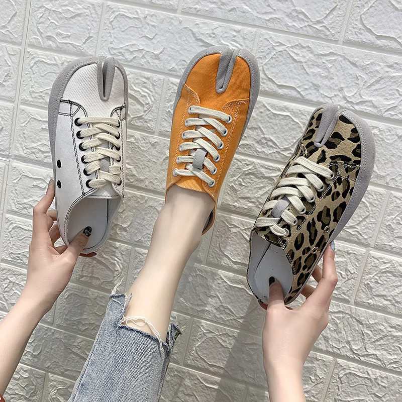 

canvas cross-tied tabi ninja slides summer women shoes brief split toe slingback mules slippers brand leopard student flip flops
