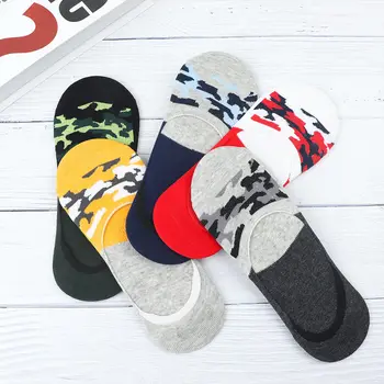 

2019 Men Summer Breathable Short Socks Male Cotton Camouflage Socks Soft Boat Socks Invisible Sock Trendy Men
