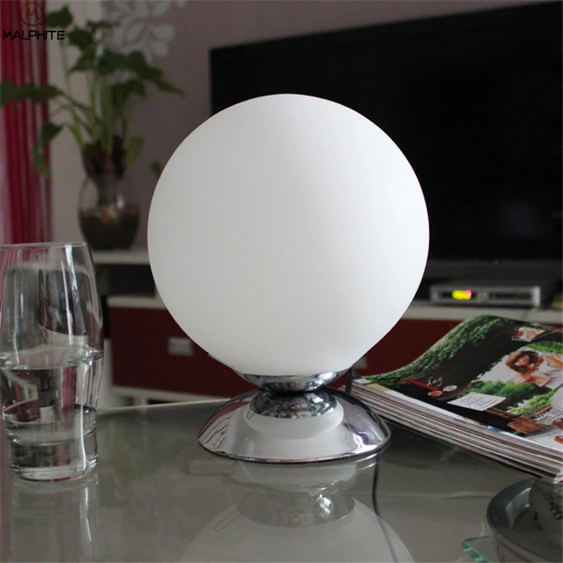 

Modern Glass Ball table lamp simple round lamps table Circular bedroom bedside table light LED Lighting Decor luminaires