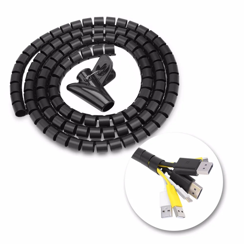 Гибкая спиральная трубка компьютерный шнур протектор устройства для сматывания кабеля наушники кабельный зажим Органайзер управление провода устройство для хранения