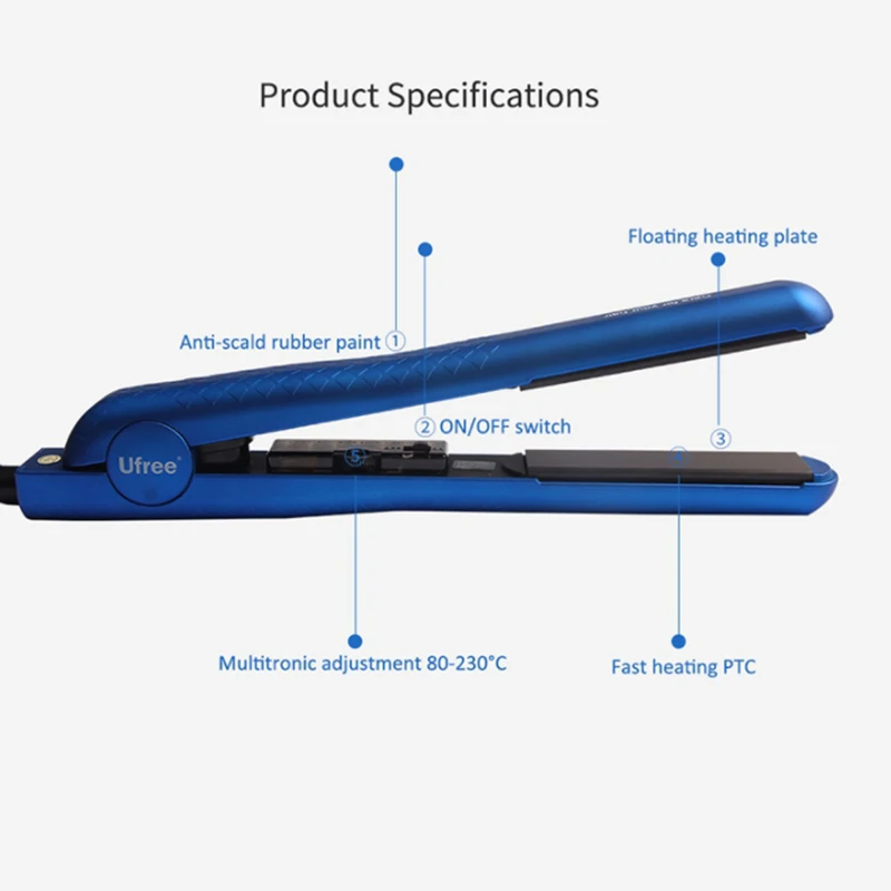 Ufree Электрический управление выпрямитель для волос быстро керамика утюжки для волос Вэйвер шпилька Шинная быстрый нагрев (ЕС Plug)