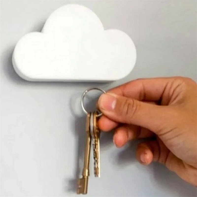

Creative Novelty Home Storage Holder White Cloud Shape Magnetic Magnets Key Holder home decoration accessories 2018 Dropshipping